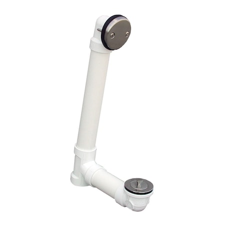 Jones Stephens Polished Nickel Two-Hole Friction Lift Bath Waste Kit, Tubular Full Kit, PVC P3751PN